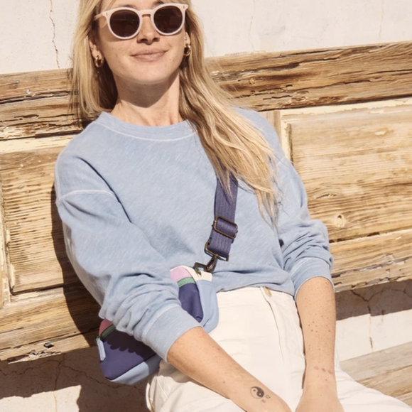 Marine Layer Sadie Vintage Slub Longsleeve Blue Women's XL - Picture 6 of 11